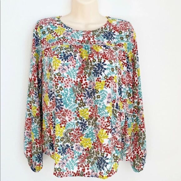 LOFT Women’s Petite Long Sleeve Floral Top XXSP - Picture 1 of 2